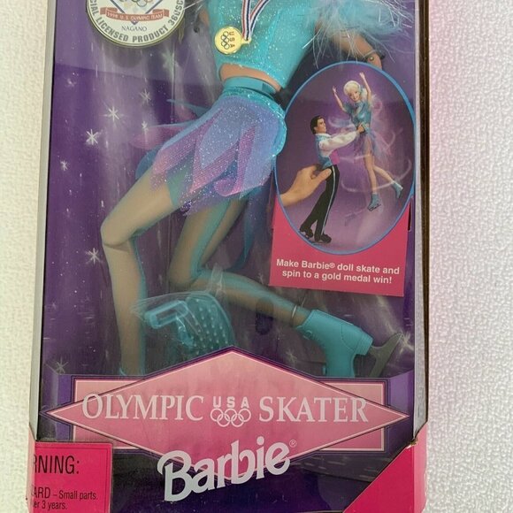 New Barbie USA Olympic Skater Barbie Doll 18501 Vintage 1997 Unopened - Picture 3 of 8